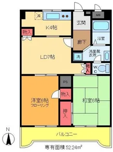 銀河ハイツ【7階】の間取り