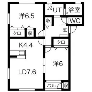 クレセールSUGA G棟【2階】の間取り