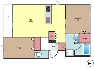 Vesta Ebisu【1階】の間取り