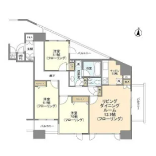 HF白金高輪レジデンス【6階】の間取り