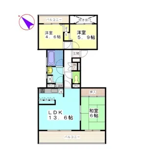 ハイツ東戸塚2 B棟【2階】の間取り