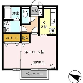 ラ・メーグII【1階】の間取り
