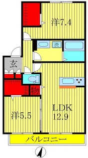 クロシェット【1階】の間取り