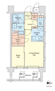 RJRプレシア西公園ベイサイド【2階】の間取り