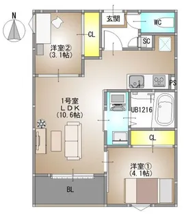 仮称)REGALEST 下伊福6【2階】の間取り