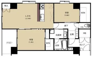 ファーストクラス柳都大橋【2階】の間取り