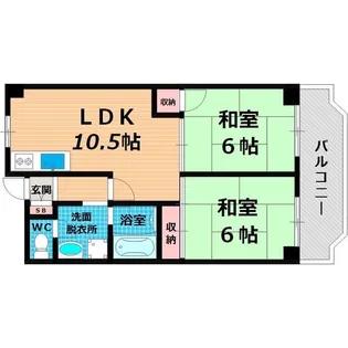 日宝ライフ放出西【8階】の間取り