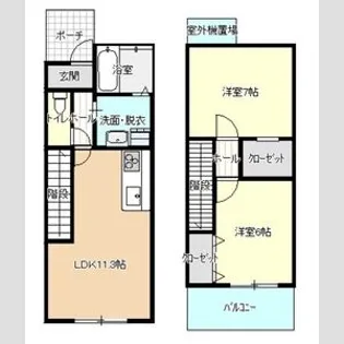 ラルーチェ名和の間取り