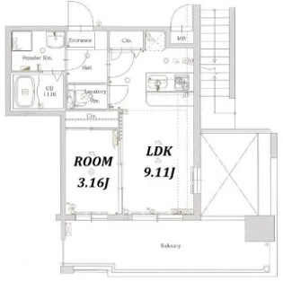 La Fase Lufina TENJIN【8階】の間取り