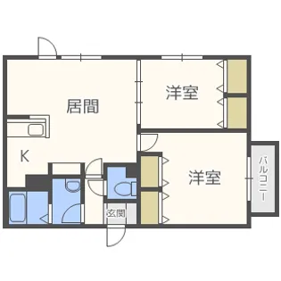 ウベア篠路【3階】の間取り