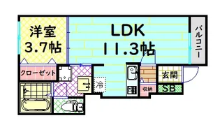 ソレアードユニティI【1階】の間取り