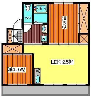 フォルクロール河辺 002号棟【3階】の間取り