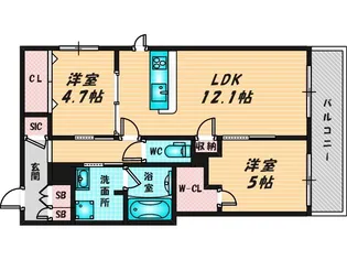 ShaMaison リバーヒルズ【2階】の間取り