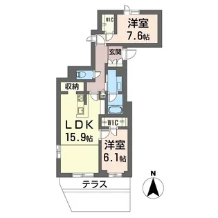 ガーデン鵠(クグイ)【1階】の間取り