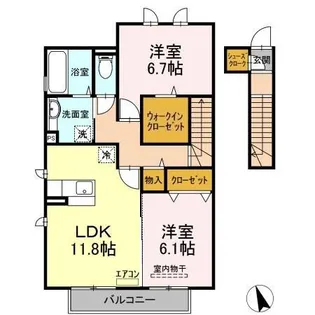 ハイムひなた【2階】の間取り