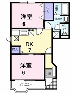 ローマ・アリエスB【1階】の間取り