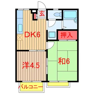 エステートピア咲が丘1・2【2階】の間取り