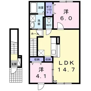 フローラル【2階】の間取り