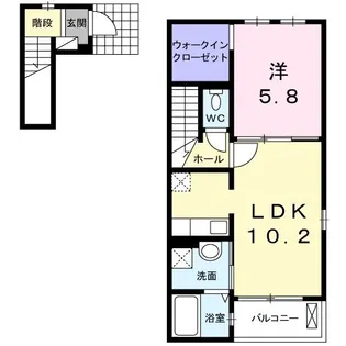 シャン・ド・フルール【2階】の間取り