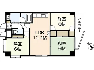 ラフィネ牛田本町【6階】の間取り