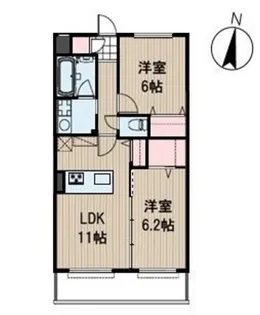 ウッドコート御南【1階】の間取り