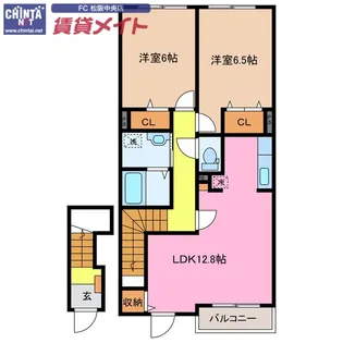 シャトレ城南II【2階】の間取り