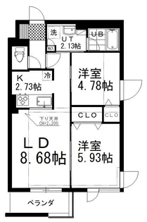 SHALOM(シャローム)【4階】の間取り