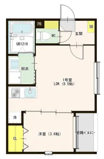 フォルトゥナ烏森町【2階】の間取り