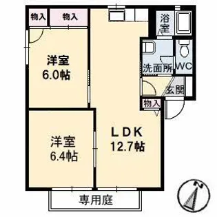 フレグランス・プラザ B棟【1階】の間取り