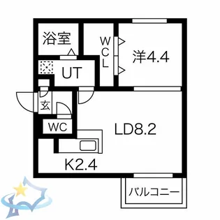 ソミューム八軒【4階】の間取り