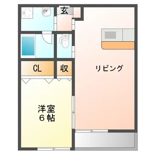 ロイヤルハイツ川西【1階】の間取り