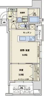 アクタス大手門II【4階】の間取り
