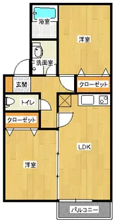 エクセル牧D棟【2階】の間取り