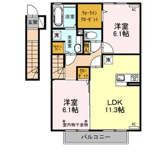群馬県前橋市後閑町【アパート】の間取り