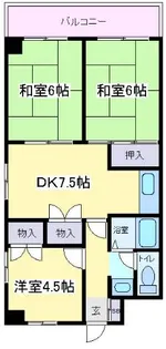 大阪府大阪市住吉区我孫子東2【マンション】の間取り