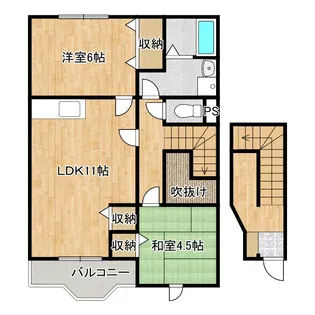 大阪府阪南市下出【アパート】の間取り
