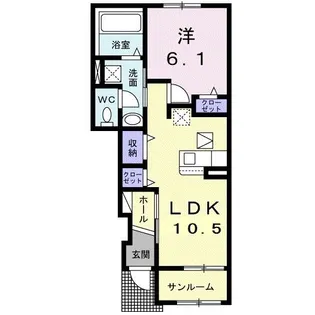 アジュール シュッサイIII【1階】の間取り