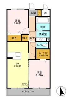 ジュールフェリエ【3階】の間取り