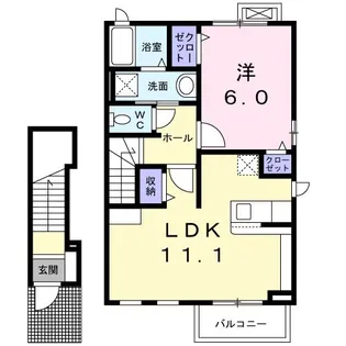 メゾン・ソレイユB【2階】の間取り