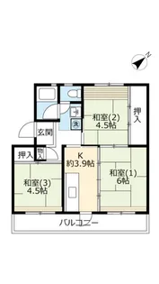 UR落合【5階】の間取り