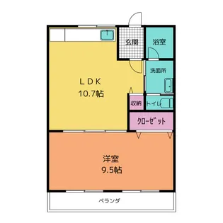 バンディアンハイツ【1階】の間取り