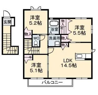グランマスト郷 D棟【2階】の間取り