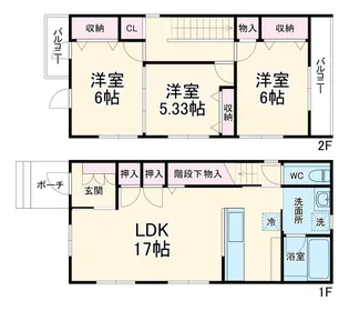静岡県浜松市中央区幸4【一戸建】の間取り