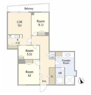 3LDKの間取り画像