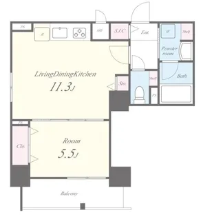 SKYレジデンス大阪梅田【9階】の間取り