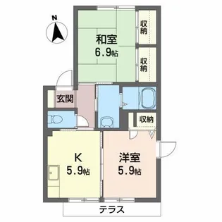 メゾン・ド・ファミーユD【1階】の間取り