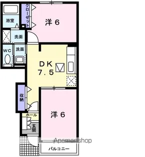 茨城県神栖市平泉東2【アパート】の間取り