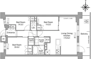東京都東村山市富士見町1【マンション】の間取り