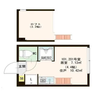 リヴィエール中野【1階】の間取り