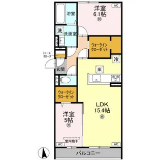 パサログランデ賑町【1階】の間取り